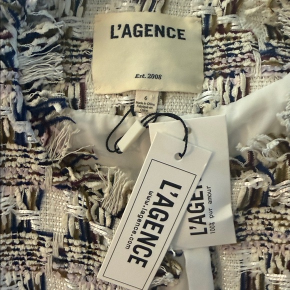 L'Agence Angelina Ivory Tweed Jacket NWT - Picture 10 of 10